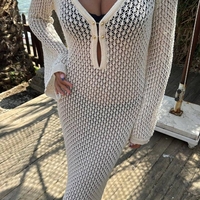 Oceana Backless – дълга плажна рокля с дълъг ръкав и отворен гръб