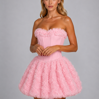 “ Angel Rosé Bloom Corset” pink - Рокля с 3Д рози