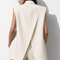 “ Elegance “ beige  – Ленен елек с асиметрична кройка