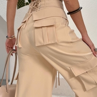 “Corset Cargo” Beige - панталон