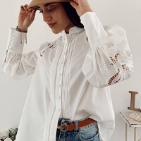 Lace Chic - Елегантна дамска риза с бродерия