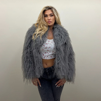 Дългокосместа лама-  палто Grey