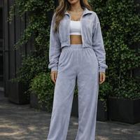 Velour Touch Set Grey – спортен екип от мек велур