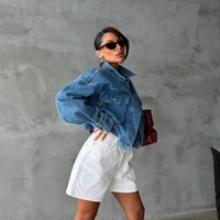 “ Ava” Дамско дънково яке Oversize със свободна кройка