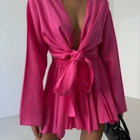 FASHION BLOOM Комплект от пола и риза с панделка Pink
