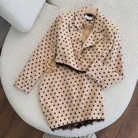 “Paris Dots Chic Set” Beige- костюм сако и пола