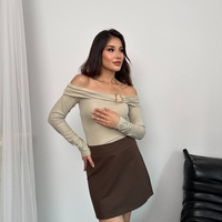 Beige Off-Shoulder - Блуза