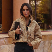 Златен бомбър/яке с пайети