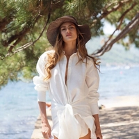 SUMMER WRAP Бяла риза-рокля