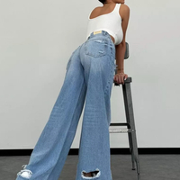 Дънки “Urban Edge” с висока талия и накъсани крачоли