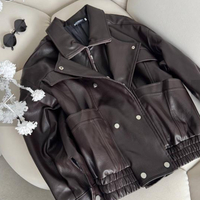 “URBAN EDGE “Mocha– широко издължено кожено яке