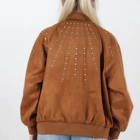 Bomber Chic Brown - яке/бомбър от набук с кабзи