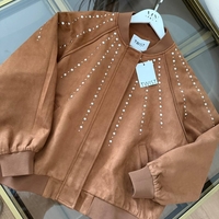 Bomber Chic Brown - яке/бомбър от набук с кабзи