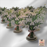 Дървени кокичета за Баба Марта – 1бр. 13см