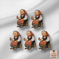 Цветна дървена  фигурка на баба Марта-10бр.