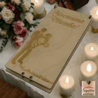 Дървена кутия за паричен подарък за Сватба
