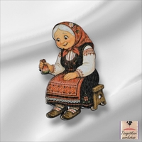 Цветна дървена  фигурка на баба Марта-10бр.