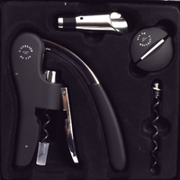 Комплект за вино L' Atelier Du Vin Sommelier set, 4бр, Oeno Collection, Черен