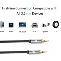 Аудио кабел KLGO, Жак 3.5 мм, AUX, М/М, 1м