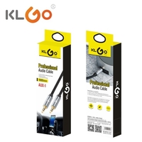 Аудио кабел KLGO, Жак 3.5 мм, AUX, М/М, 1м
