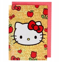XXL ХОЛОГРАФСКА КАРТИЧКА ЗА РОЖДЕН ДЕН HELLO KITTY А4 С ПЛИК ДЕТСКА КОТКА