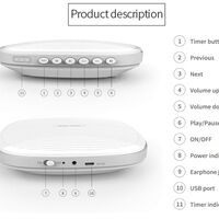 Машина за бял шум - Sinocare звукова машина с 20 естествени звука и множество нива на сила на звука, захранвана от USB, преносима машина за сънна терапия за бебета/възрастни, които спят или релаксират у дома и в офиса.