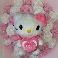 Букет Hello Kitty с 33 брокатени рози