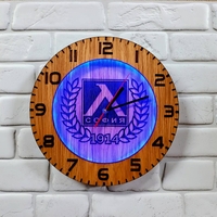 Стенен часовник - дървен с LED подсветка