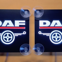 Двойни светещи LED табели ДАФ/DAF с лого за предно стъкло