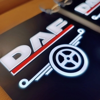 Двойни светещи LED табели ДАФ/DAF с лого за предно стъкло