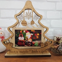 Коледна Светеща 3D рамка за снимка - Елхичка