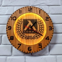 Стенен часовник - дървен с LED подсветка