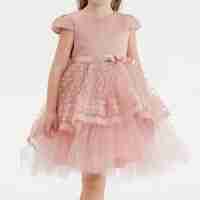 Елегантна рокля в цвят пудра