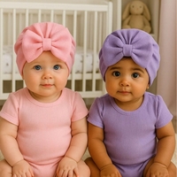 Бебешка шапка тип тюрбан 0-6 месеца