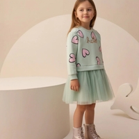 Рокля сърца в зелено