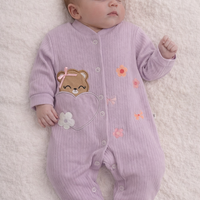 Ромпър в лилаво с мече