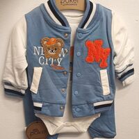 Комплект NY мече в светло синьо