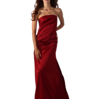 Last Light Cowl-Back Strapless Satin Gown