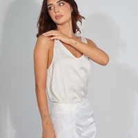 Second Skin U Neck Satin Tank Top