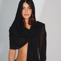 Black Sheer Wrap Scarf