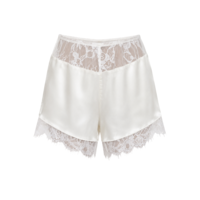 Left Undone Layered Lace & Satin Shorts