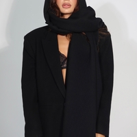 Black Wool Wrap Scarf