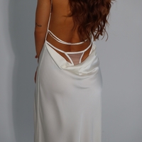 3 AM Slip Cowl-Back Thong Detail Gown