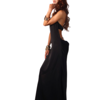 4 AM Slip Cowl-Back G-String Detail Gown