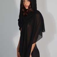 Black Sheer Wrap Scarf