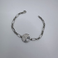 Сребърна гривна с плочка