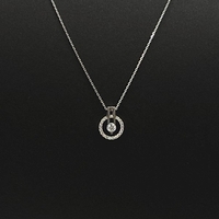 Сребърно колие с мойсанит