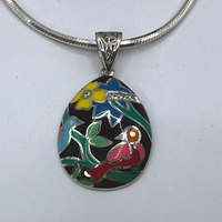 Комплект с цветен емайл и циркони