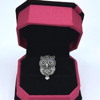 Брошка бухал с марказити и гранат