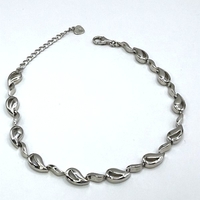 Сребърна родирана гривна капки